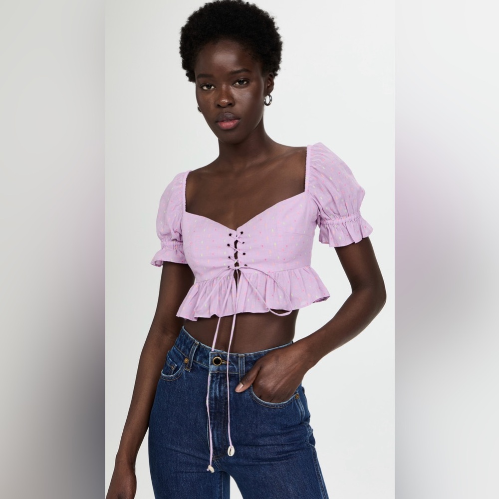 Size Med Abacaxi Ruffled Sari Blouse